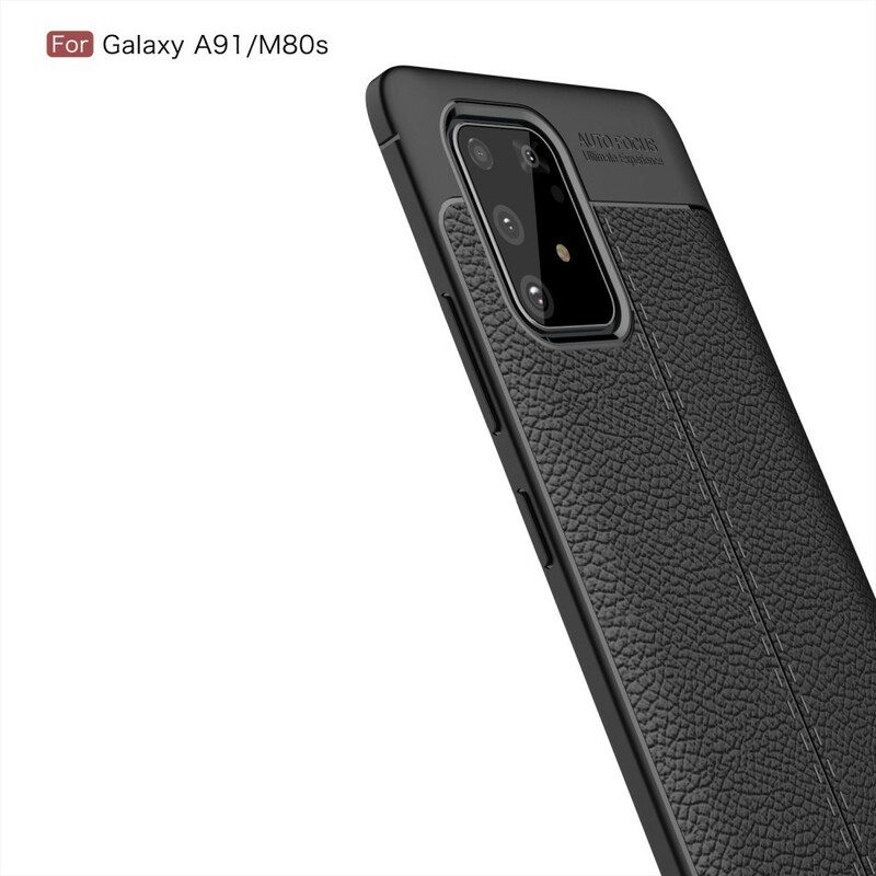 Skal För Samsung Galaxy S10 Lite Double Line Litchi Lädereffekt