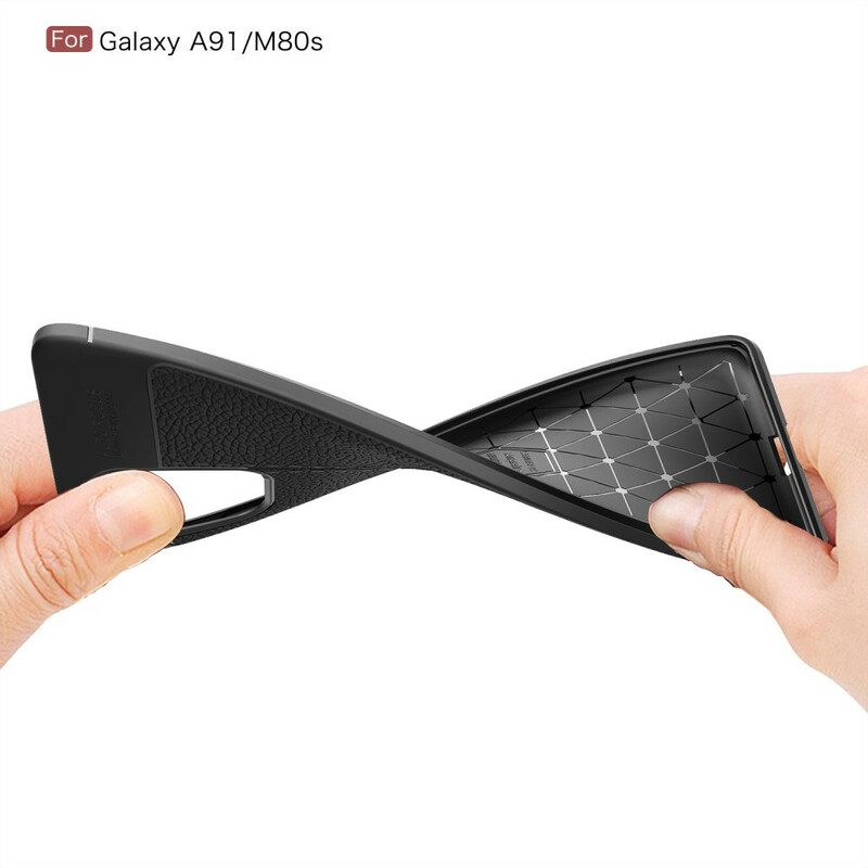 Skal För Samsung Galaxy S10 Lite Double Line Litchi Lädereffekt