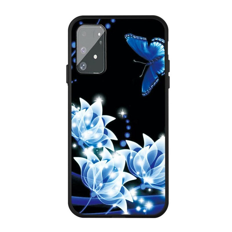 Skal För Samsung Galaxy S10 Lite Fjäril Och Blå Blommor