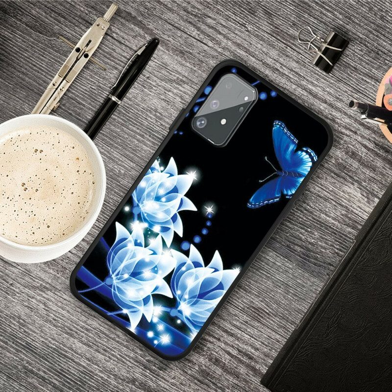 Skal För Samsung Galaxy S10 Lite Fjäril Och Blå Blommor