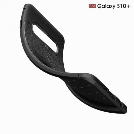 Skal För Samsung Galaxy S10 Plus Double Line Litchi Lädereffekt