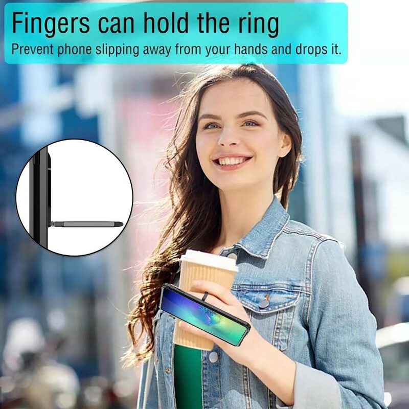 Skal För Samsung Galaxy S10 Plus Ring Och Kolfiber