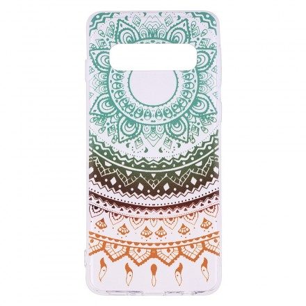 Skal För Samsung Galaxy S10 Plus Transparent Färgad Mandala