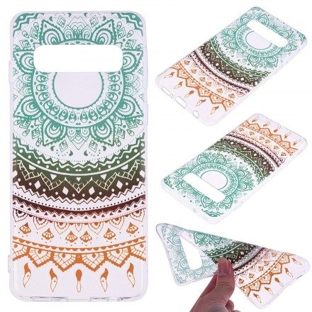 Skal För Samsung Galaxy S10 Plus Transparent Färgad Mandala