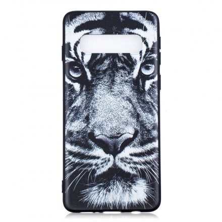 Skal För Samsung Galaxy S10 Svartvit Tiger