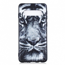 Skal För Samsung Galaxy S10 Svartvit Tiger