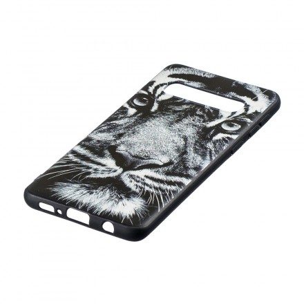 Skal För Samsung Galaxy S10 Svartvit Tiger