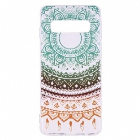 Skal För Samsung Galaxy S10 Transparent Färgad Mandala