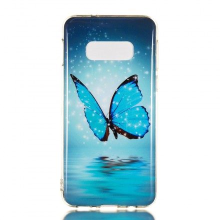 Skal För Samsung Galaxy S10e Fluorescerande Blå Fjäril