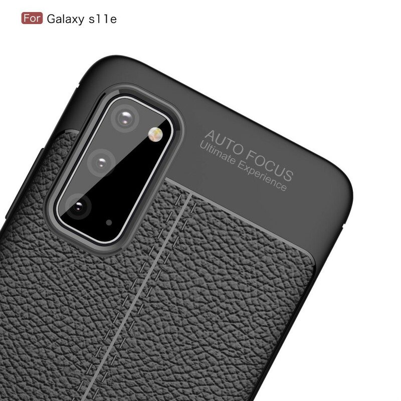 Skal För Samsung Galaxy S20 Double Line Litchi Lädereffekt