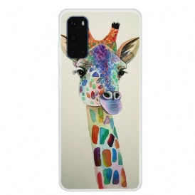 Skal För Samsung Galaxy S20 Färgglad Giraff