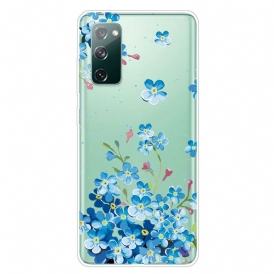 Skal För Samsung Galaxy S20 FE Blå Blommor