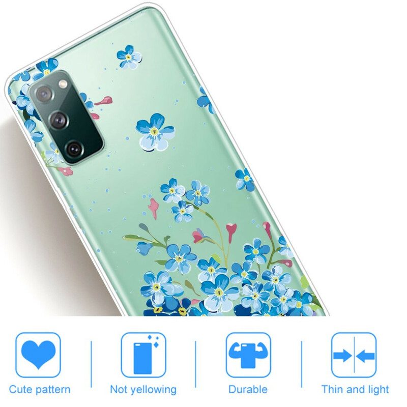 Skal För Samsung Galaxy S20 FE Blå Blommor