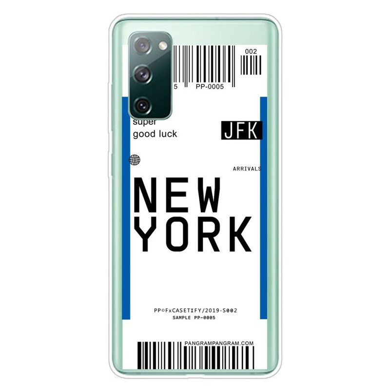 Skal För Samsung Galaxy S20 FE Boardingkort Till New York