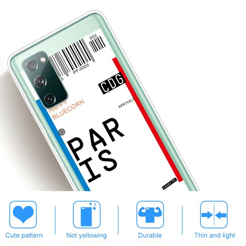 Skal För Samsung Galaxy S20 FE Boardingkort Till Paris