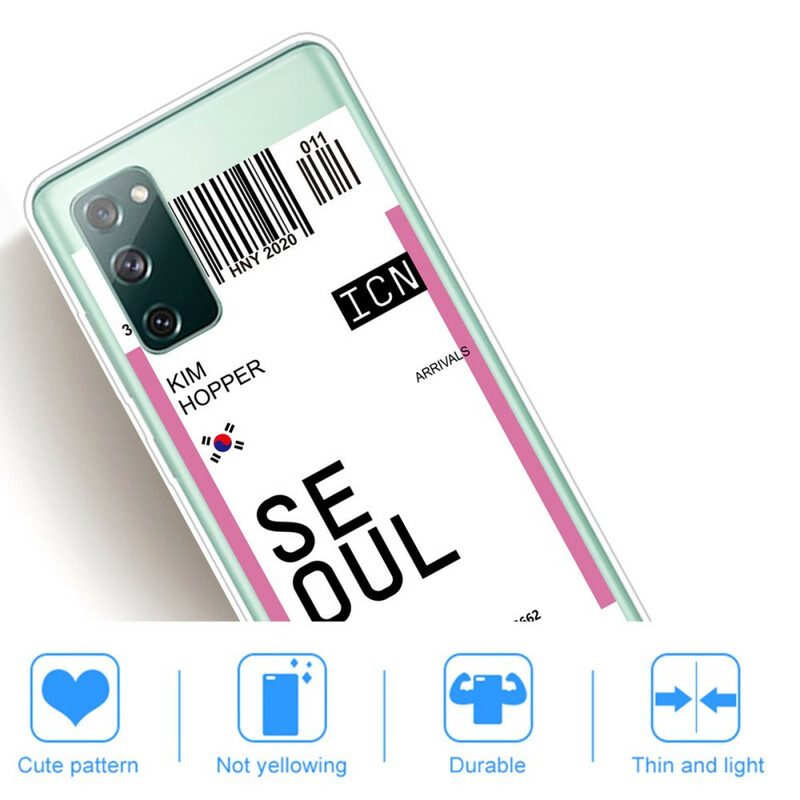 Skal För Samsung Galaxy S20 FE Boardingkort Till Seoul