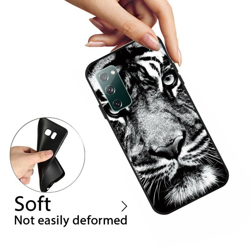 Skal För Samsung Galaxy S20 FE Svartvit Tiger