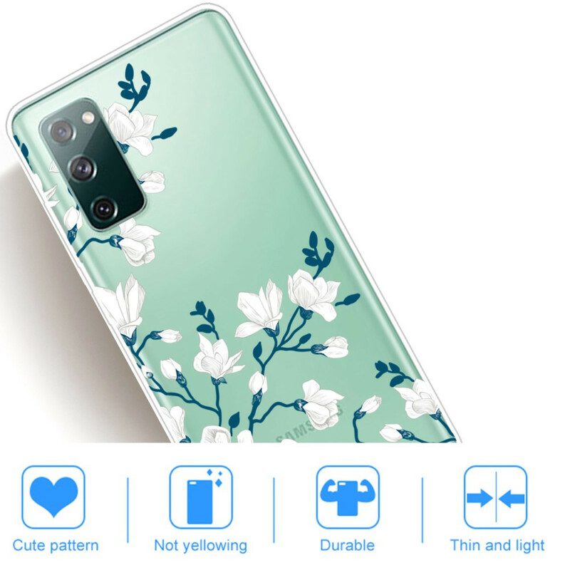 Skal För Samsung Galaxy S20 FE Vita Blommor