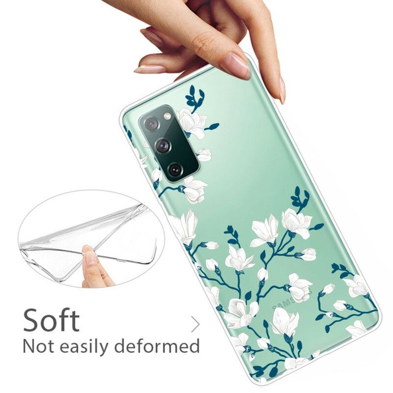 Skal För Samsung Galaxy S20 FE Vita Blommor