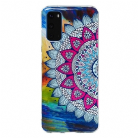 Skal För Samsung Galaxy S20 Fluorescerande Färgglada Mandala