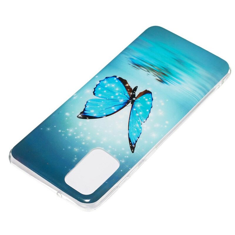 Skal För Samsung Galaxy S20 Plus 4G / 5G Fluorescerande Blå Fjäril