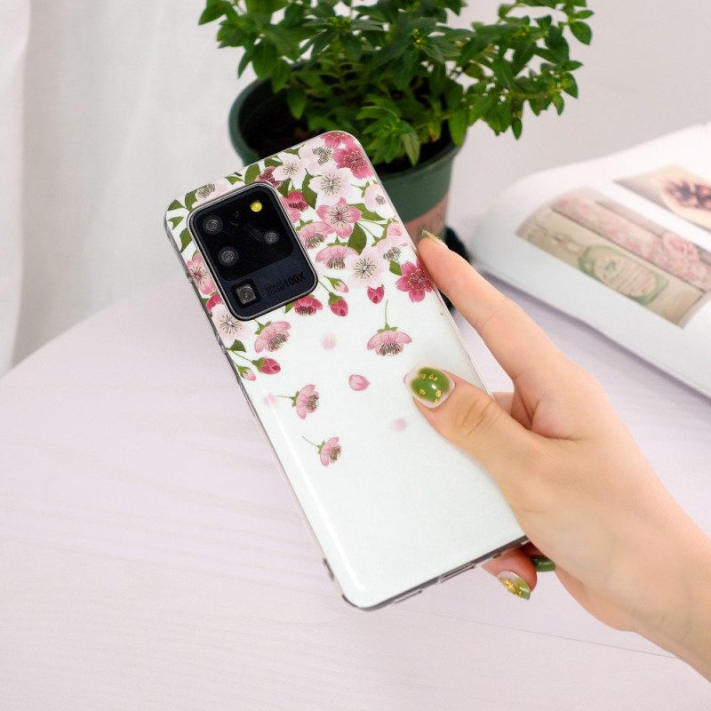 Skal För Samsung Galaxy S20 Ultra Fluorescerande Blommor