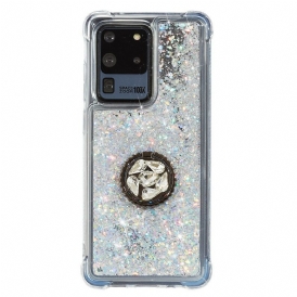 Skal För Samsung Galaxy S20 Ultra Glitter Ring-stöd