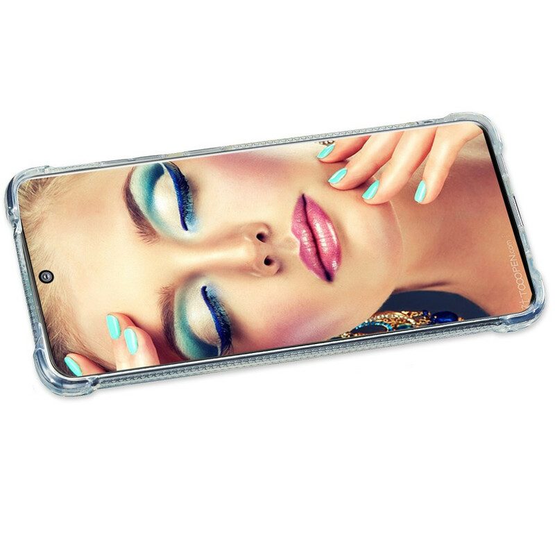 Skal För Samsung Galaxy S20 Ultra Glitter Ring-stöd