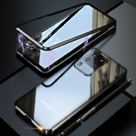 Skal För Samsung Galaxy S20 Ultra Metallkanter Och Härdat Glas