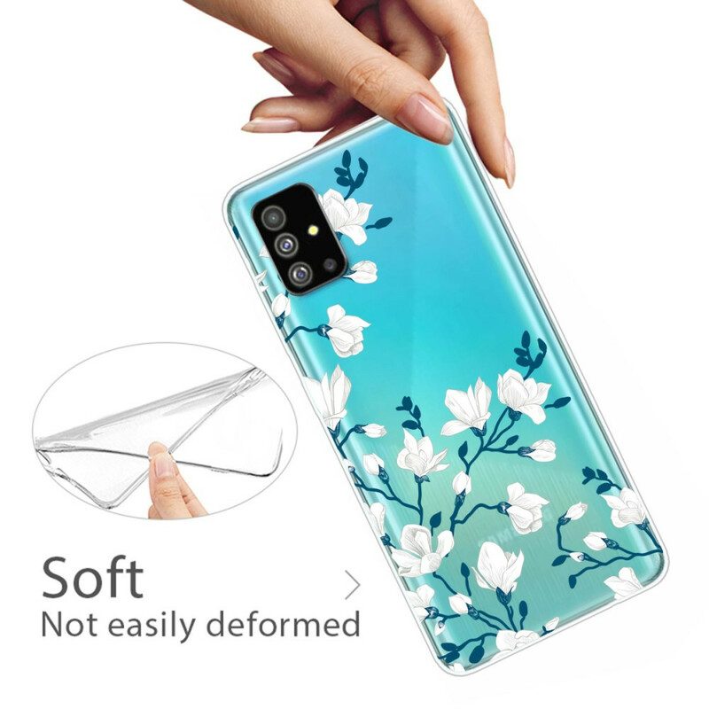 Skal För Samsung Galaxy S20 Vita Blommor