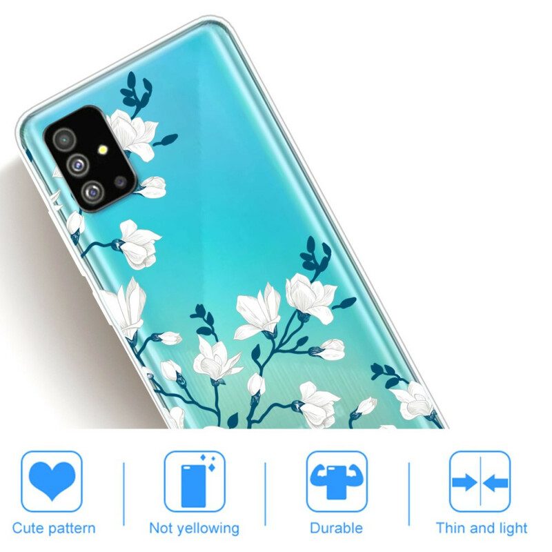 Skal För Samsung Galaxy S20 Vita Blommor