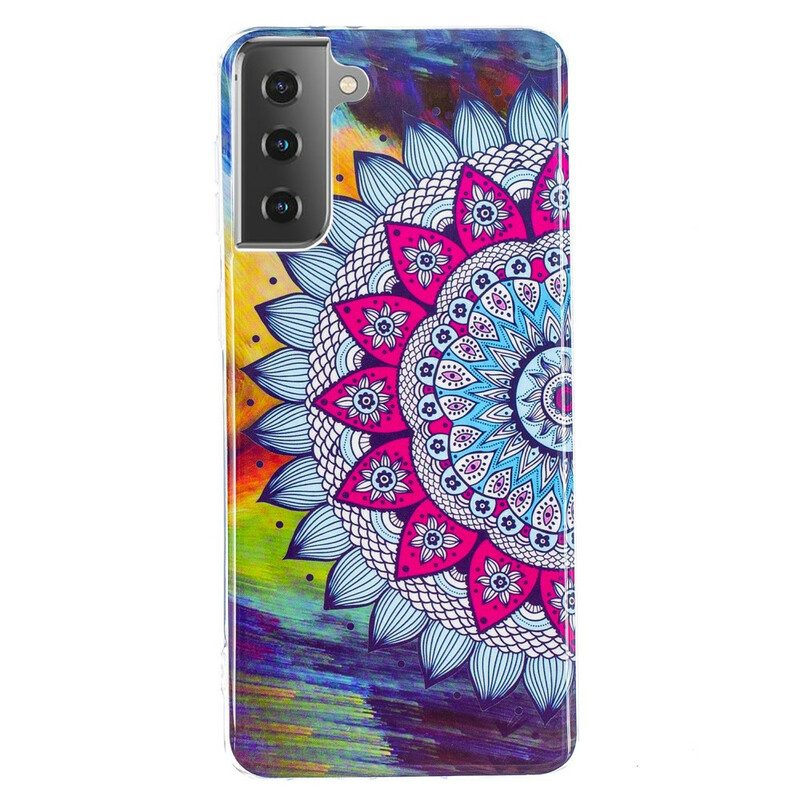 Skal För Samsung Galaxy S21 5G Fluorescerande Färgglada Mandala
