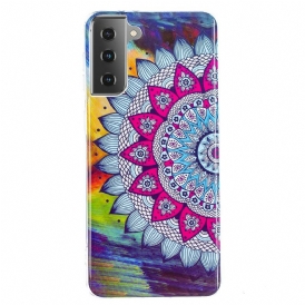 Skal För Samsung Galaxy S21 5G Fluorescerande Färgglada Mandala