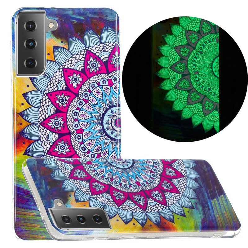 Skal För Samsung Galaxy S21 5G Fluorescerande Färgglada Mandala