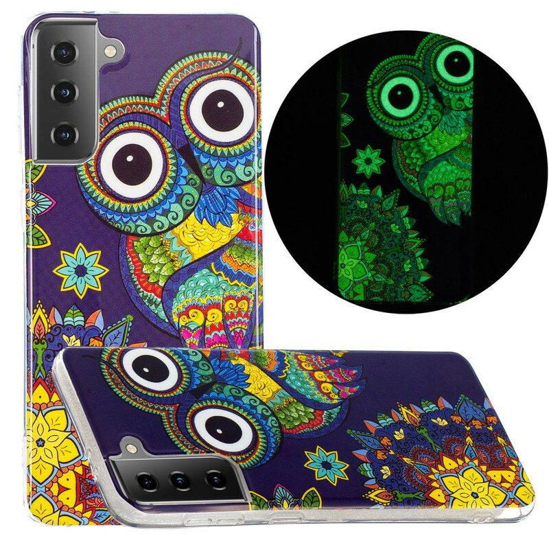 Skal För Samsung Galaxy S21 5G Fluorescerande Mandalauggla