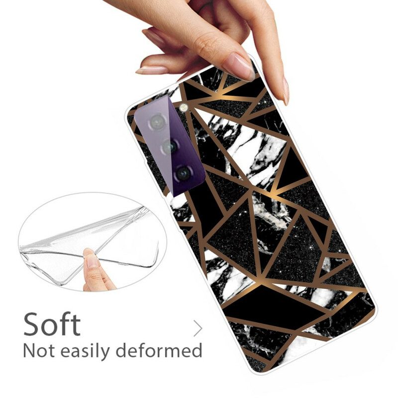 Skal För Samsung Galaxy S21 5G Geometrisk Marmor