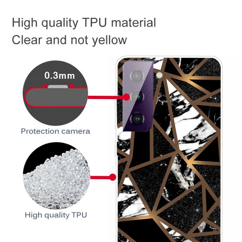 Skal För Samsung Galaxy S21 5G Geometrisk Marmor