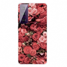 Skal För Samsung Galaxy S21 5G Intensiva Blommor