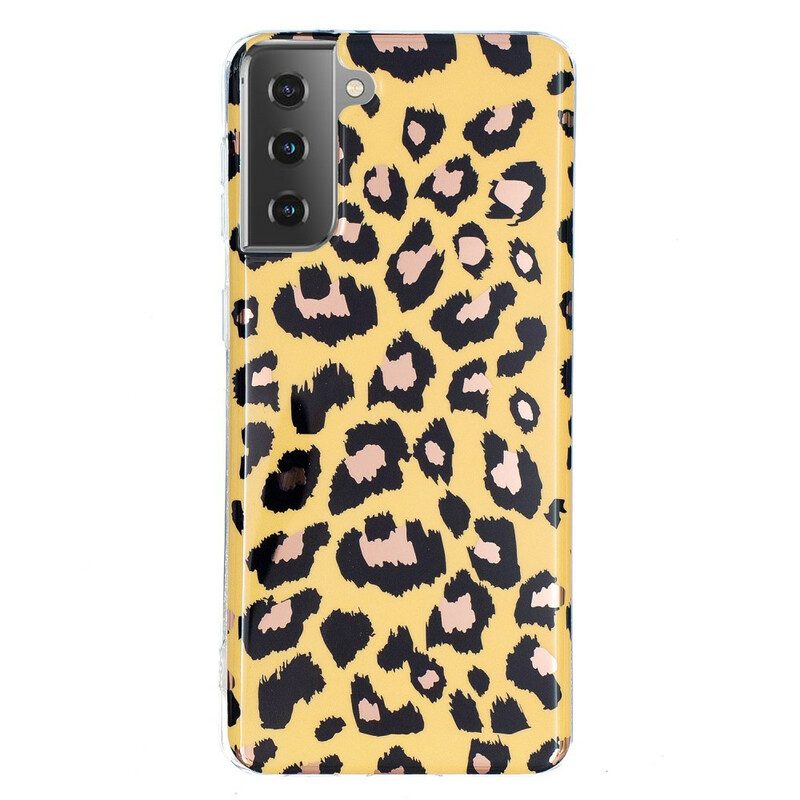 Skal För Samsung Galaxy S21 5G Marmor I Leopardstil