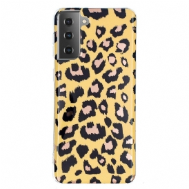 Skal För Samsung Galaxy S21 5G Marmor I Leopardstil