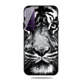 Skal För Samsung Galaxy S21 5G Svartvit Tiger