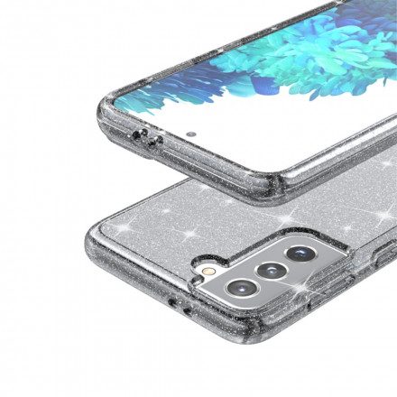 Skal För Samsung Galaxy S21 5G Transparenta Paljetter