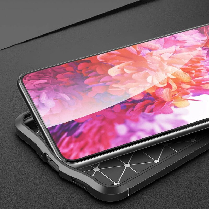 Skal För Samsung Galaxy S21 FE Double Line Litchi Lädereffekt