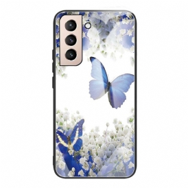 Skal För Samsung Galaxy S21 FE Fjärilar I Härdat Glas