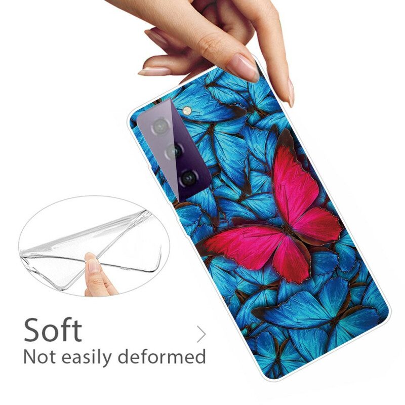 Skal För Samsung Galaxy S21 FE Flexibla Fjärilar