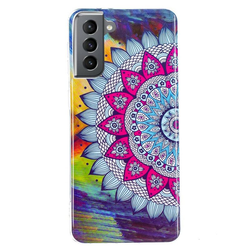 Skal För Samsung Galaxy S21 FE Fluorescerande Färgglada Mandala