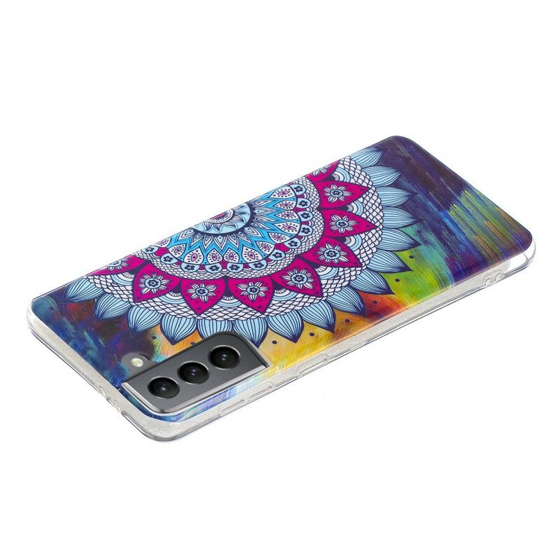 Skal För Samsung Galaxy S21 FE Fluorescerande Färgglada Mandala