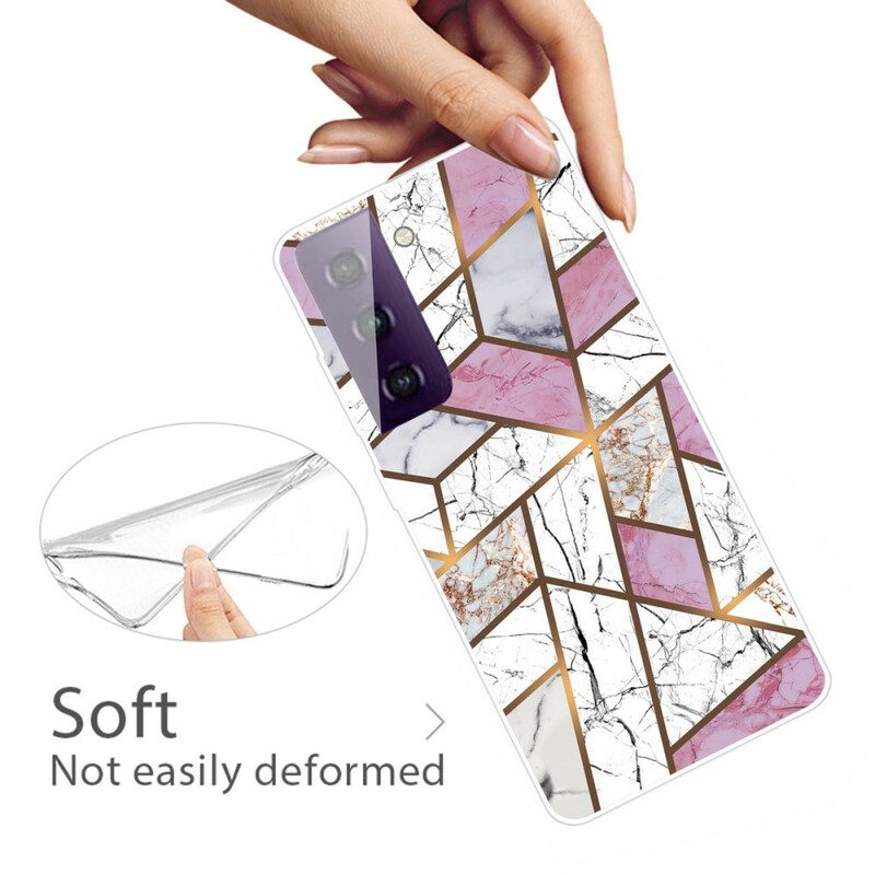 Skal För Samsung Galaxy S21 FE Geometrisk Marmor