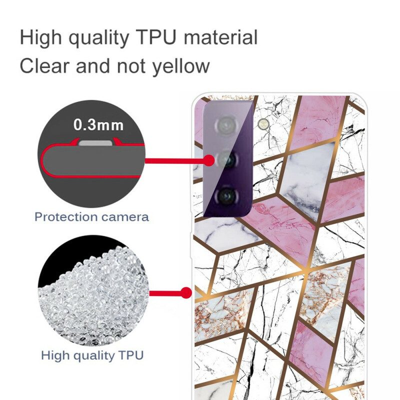 Skal För Samsung Galaxy S21 FE Geometrisk Marmor