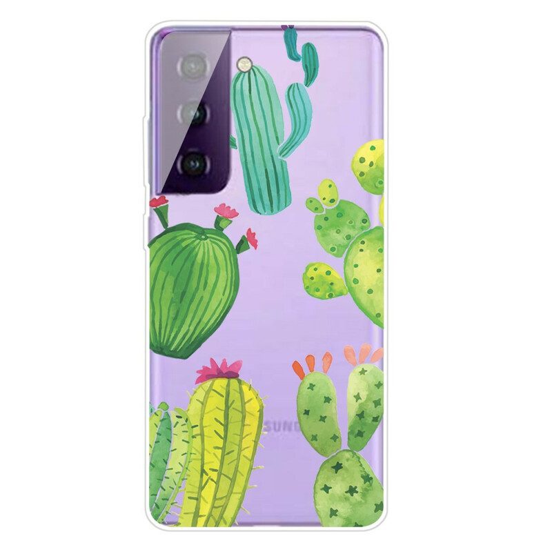 Skal För Samsung Galaxy S21 FE Kaktus Akvarell
